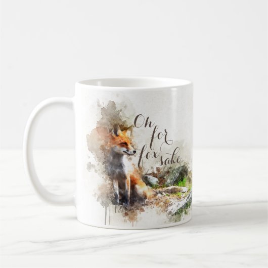 Wasserfarbe Ach um Fuchs herum lustige Kaffeetasse (Links)