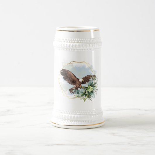 Wasserfarbe Adler Gerahmt Bouquet Bierglas (Mittel)
