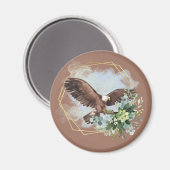 Wasserfarbe Adler Gerahmt Bouquet Magnet (Vorderseite/Rückseite)