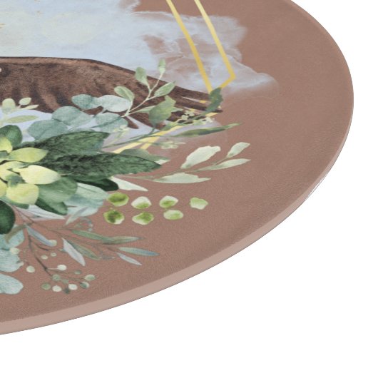 Wasserfarbe Adler Gerahmt Bouquet Schneidebrett (Ecke)