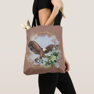 Wasserfarbe Adler Gerahmt Bouquet Tasche