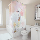 Wasserfarbe Adorable Babyziege mit Bubblegum Duschvorhang (Beispiel)