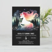 Wasserfarbe Adorable Pferd Geburtstag Einladung (Stehend Vorderseite)