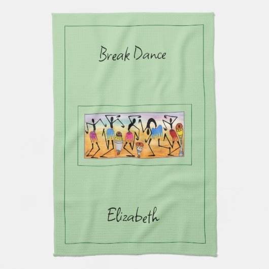 Wasserfarbe, Afrcan Art Phantastisches Herz Erwärm Geschirrtuch (Vertikal)