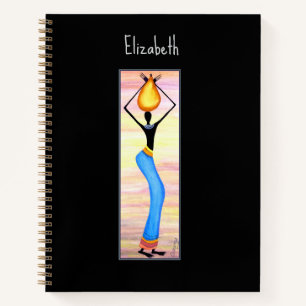 Wasserfarbe, afrikanische Kunst, elegante Frau Notizblock