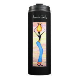 Wasserfarbe, afrikanische Kunst, elegante Frau Thermosbecher