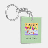 Wasserfarbe, afrikanische Kunst, Glücklichsein zum Schlüsselanhänger (Vorderseite links)