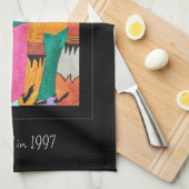 Wasserfarbe, afrikanische Kunst in Kenia, Jottanz Geschirrtuch (Viertel Falte)