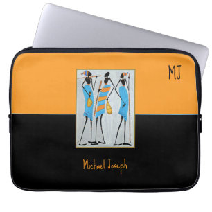 Wasserfarbe, afrikanische Kunst, Maasai Krieger Laptopschutzhülle