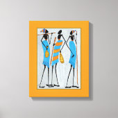 Wasserfarbe, afrikanische Kunst, Maasai Krieger Leinwanddruck (Vorderseite)