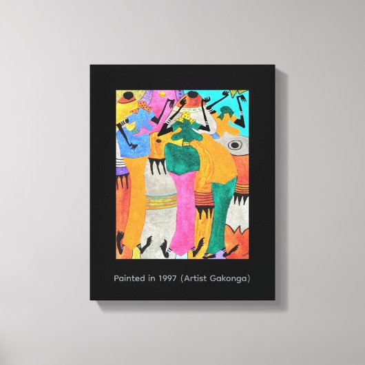 Wasserfarbe, afrikanische Kunst, Phantastische Fre Leinwanddruck (Vorderseite)