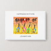 Wasserfarbe, afrikanische Kunst, Phantastischer So Button (Vorderseite)