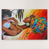 Wasserfarbe - Afrikanische Prinzessin - Größe ausw Puzzle (Horizontal)