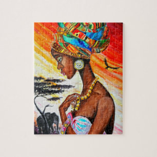 Wasserfarbe - Afrikanische Prinzessin - Hübsche F Puzzle