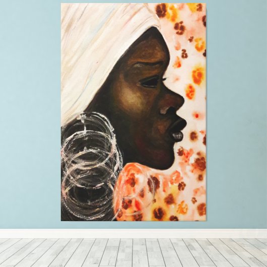 Wasserfarbe - afrikanische Schönheit - Malerei Kun Leinwanddruck (Insitu (Holzboden))