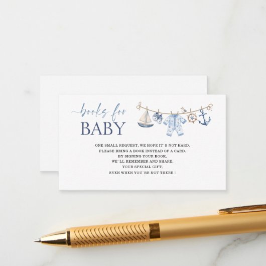 Wasserfarbe Ahoy es ist ein Baby-Duschbücher für Begleitkarte (Vorderseite/Rückseite Beispiel)