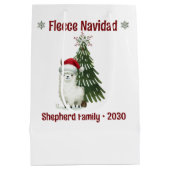 Wasserfarbe Alpaca Fleece Navidad Mittlere Geschenktüte (Rückseite)