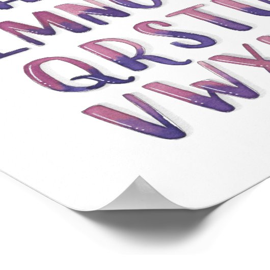 Wasserfarbe Alphabet Poster (Ecke)