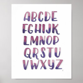 Wasserfarbe Alphabet Poster