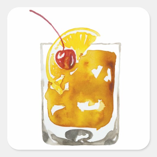 Wasserfarbe Alt Quadratischer Aufkleber (Vorderseite)