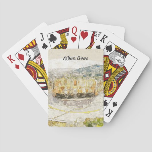 Wasserfarbe Alte Theater Athens Poker Cards Spielkarten (Rückseite)