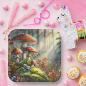 Wasserfarbe Amanita Pilze Forest Folies Kunst Pappteller (Party)