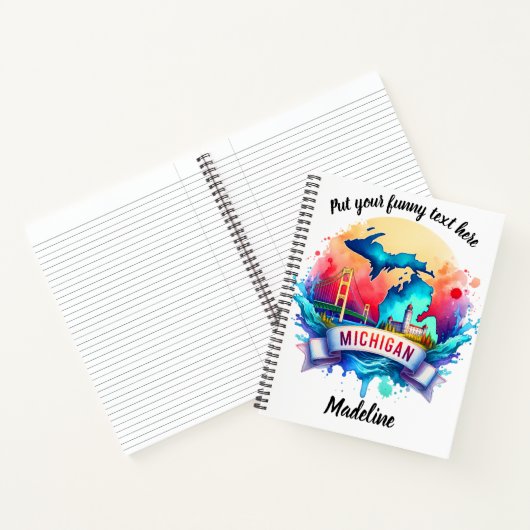 Wasserfarbe amerikanischer Staaten: Michigan Notizblock (Innenseite)