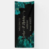 Wasserfarbe Anastasia Schwarz und Grün Hochzeit Banner (Vertikal)