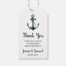 Wasserfarbe Anchor Nautical Wedding Vielen Dank