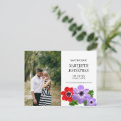 Wasserfarbe Anemone Bläserne Save the Date Postkar Ankündigungspostkarte (Stehend Vorderseite)