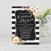 Wasserfarbe Anemone Blooms Paare Polterabend Einladung (Stehend Vorderseite)