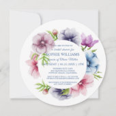 Wasserfarbe Anemone Blume Brautparty Einladung (Vorderseite)