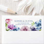 Wasserfarbe Anemone Blume Hochzeit Rücksendeadress (Insitu)