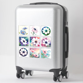 Wasserfarbe Anemone Blume Scrapbook Aufkleber