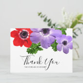 Wasserfarbe Anemone Floral Danke Karte (Stehend Vorderseite)