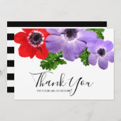 Wasserfarbe Anemone Floral Danke Karte (Vorne/Hinten)