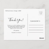 Wasserfarbe Anemone Floral Vielen Dank Postkarte (Rückseite)