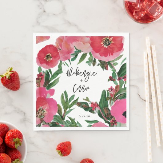 Wasserfarbe Anemone Hochzeit Serviette (Beispiel)