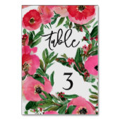 Wasserfarbe Anemone Hochzeit Tischnummer (Vorderseite)