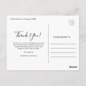 Wasserfarbe Anemone Script Danke Foto Postcard Postkarte (Rückseite)