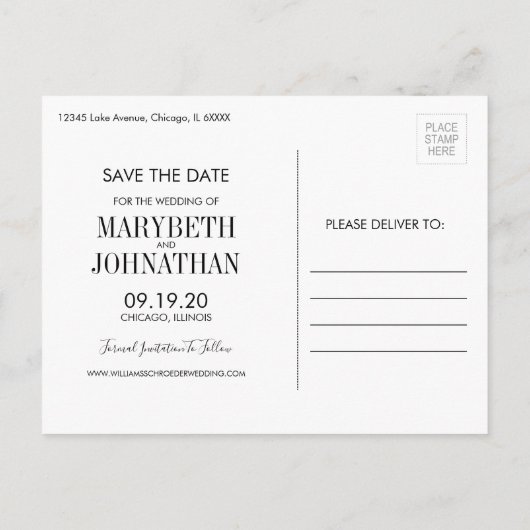 Wasserfarbe Anemone Skript Save the Date Postkarte (Rückseite)