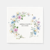 Wasserfarbe Anemone Wreath Serviette (Vorderseite)