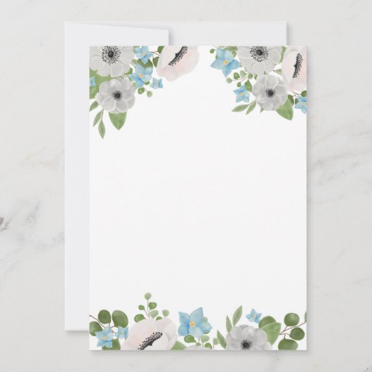 Wasserfarbe Anemonen Blumenregen | BRAUTPARTY Einladung (Rückseite)