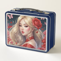 Wasserfarbe Anime Metal Lunchbox