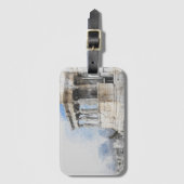 Wasserfarbe Antike Ruinen Athen Griechenland Gepäc Gepäckanhänger (Vorderseite Vertikal)