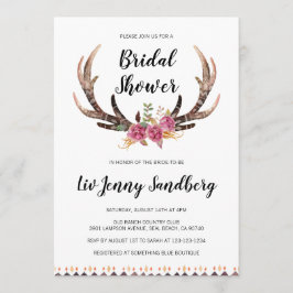 Wasserfarbe Antler Bohemisches Brautparty Land Einladung