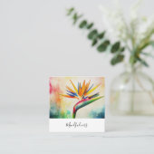 *~* Wasserfarbe AP10 Blume Bird of Paradise QR 21 Quadratische Visitenkarte (Stehend Vorderseite)