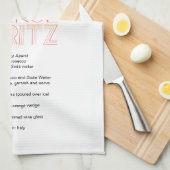 Wasserfarbe Aperol Spritz Custom Drink Rezept Geschirrtuch (Viertel Falte)