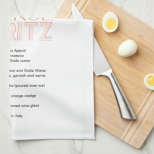 Wasserfarbe Aperol Spritz Custom Drink Rezept Geschirrtuch (Viertel Falte)