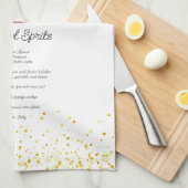 Wasserfarbe Aperol Spritz Custom Drink Rezept Geschirrtuch (Viertel Falte)